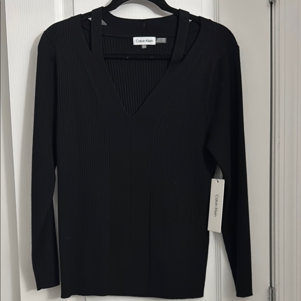 Calvin Klein Black V-Neck Sweater